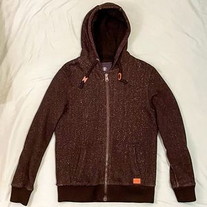 Buffalo David Bitton Sherpa-Lined Full Zip Black Hoodie Sweatshirt Size Medium